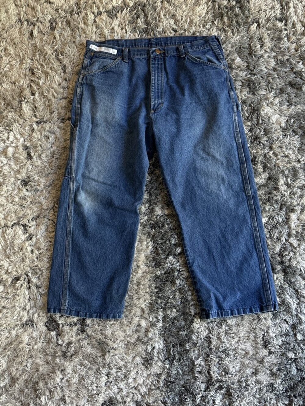Big Ben Blue Big Ben Jeans Denim Straight Wrangler Carpenter Usa Sz 38X29 - Picture 6 of 8
